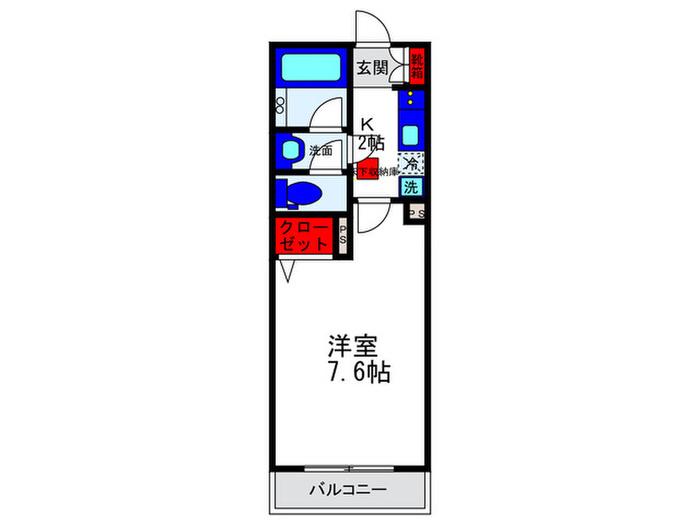 カースル池田(1K/3階)の間取り写真