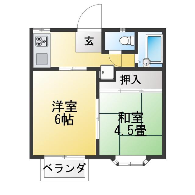 カターラ北小岩(2K/2階)の間取り写真