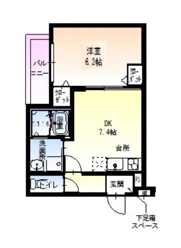 フジパレス塚本V番館(1LDK/1階)の間取り写真