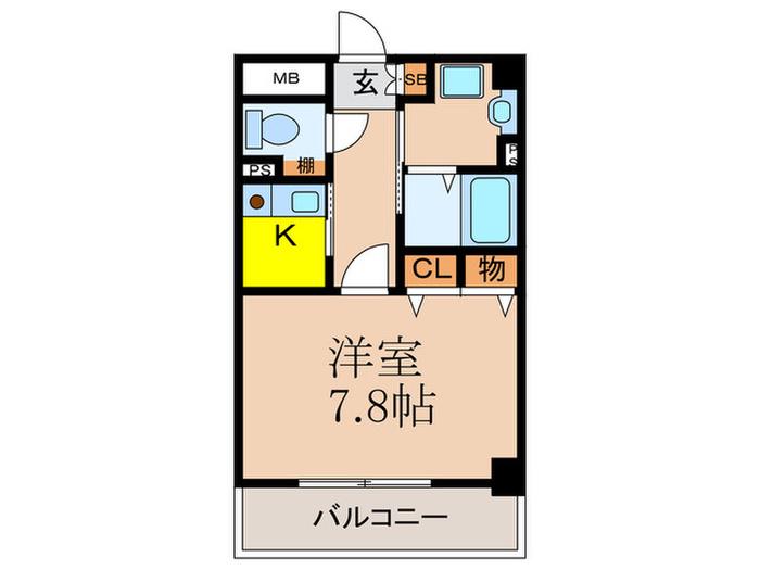 グラヴイール(1K/5階)の間取り写真