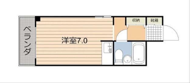 皐月マンション天文館807(ワンルーム/8階)の間取り写真