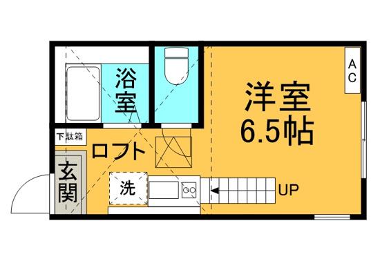ピアチェーレ(ワンルーム/1階)の間取り写真