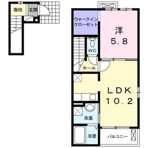 パレ シャルマンIII(1LDK/2階)の間取り写真