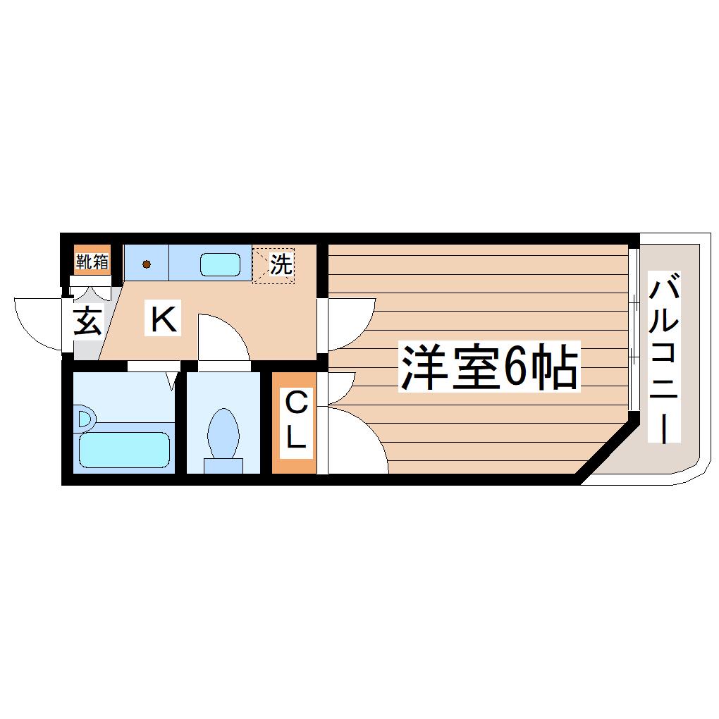 エトワール八乙女(1K/4階)の間取り写真