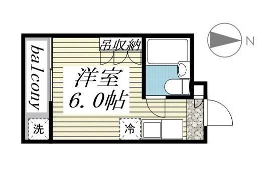 メゾンドエバン(ワンルーム/3階)の間取り写真