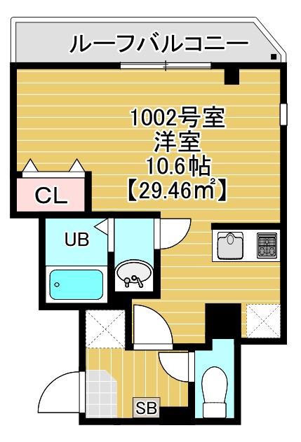 ソラトワーヌ(1K/10階)の間取り写真