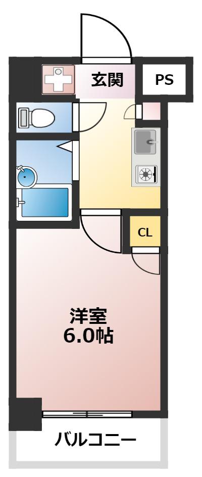 スカイコート新宿新都心第2(1K/3階)の間取り写真