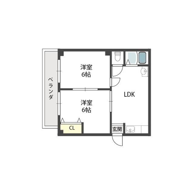 ニッコーハイツ(2LDK/3階)の間取り写真