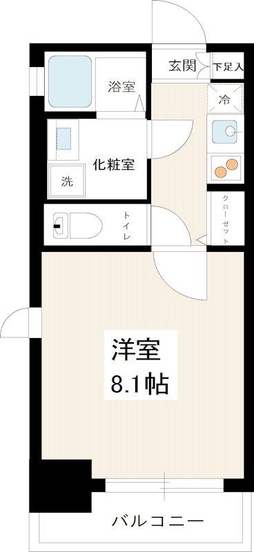 MAXIV SCENE 北千住(1K/8階)の間取り写真
