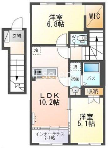 COMFORT LUMINOUS(2LDK/2階)の間取り写真