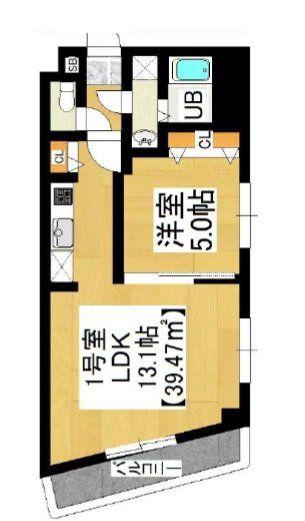 ヴェローナ ジュネス(1LDK/3階)の間取り写真