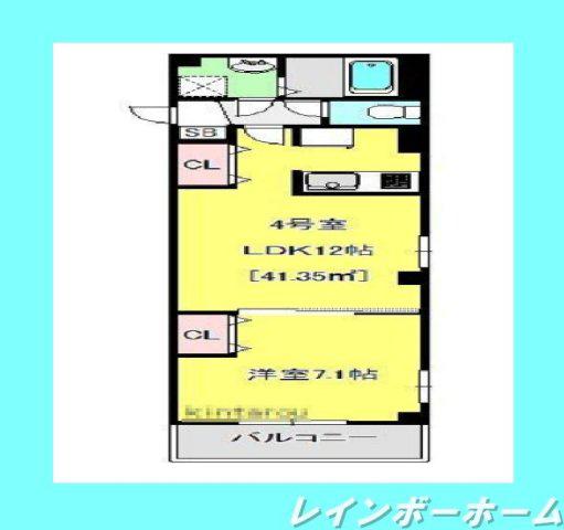 プレシャスヴィラ松戸(1LDK/5階)の間取り写真