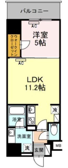 ダイワシティー大須(1LDK/4階)の間取り写真