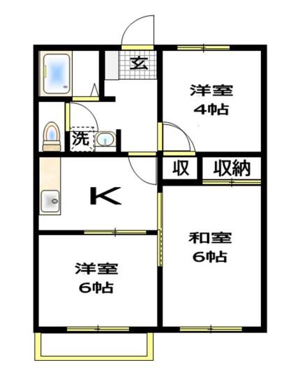 メゾンモリセイ(3K/1階)の間取り写真