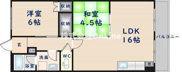 第3コーポ平野(2LDK/3階)の間取り写真
