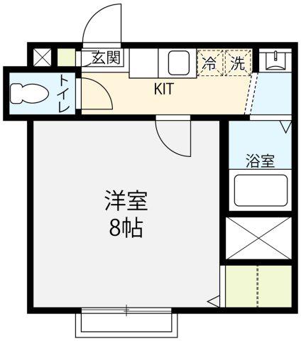 サンモール西落合(1K/2階)の間取り写真