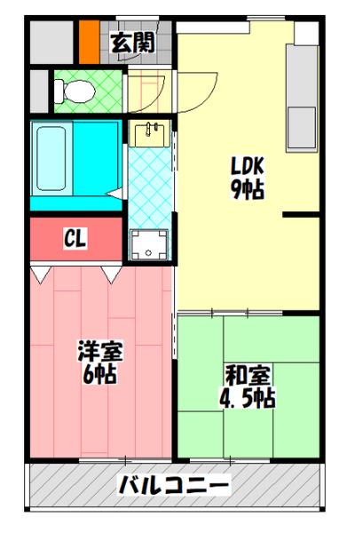ウインドヒル門真(2DK/5階)の間取り写真