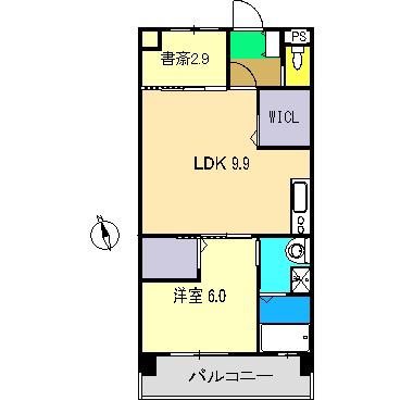 ラシーヌ大(1LDK/1階)の間取り写真