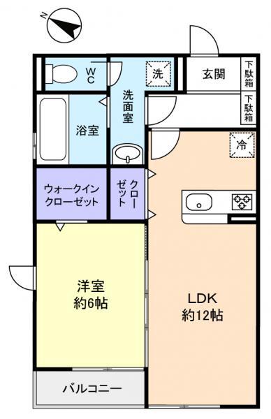 コミチノカーサ(1LDK/3階)の間取り写真
