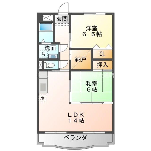 イーストパレス(2SLDK/3階)の間取り写真