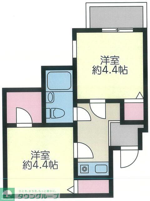アスタック弐番館(2K/4階)の間取り写真