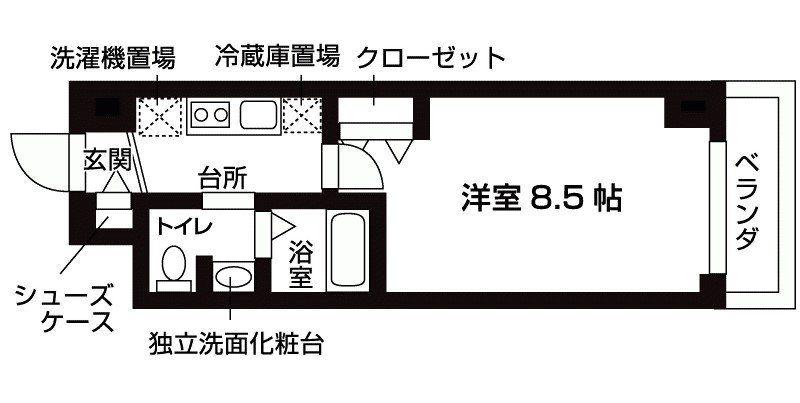 OVEST COURT(1K/4階)の間取り写真
