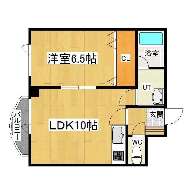 A-1BLD(1LDK/1階)の間取り写真
