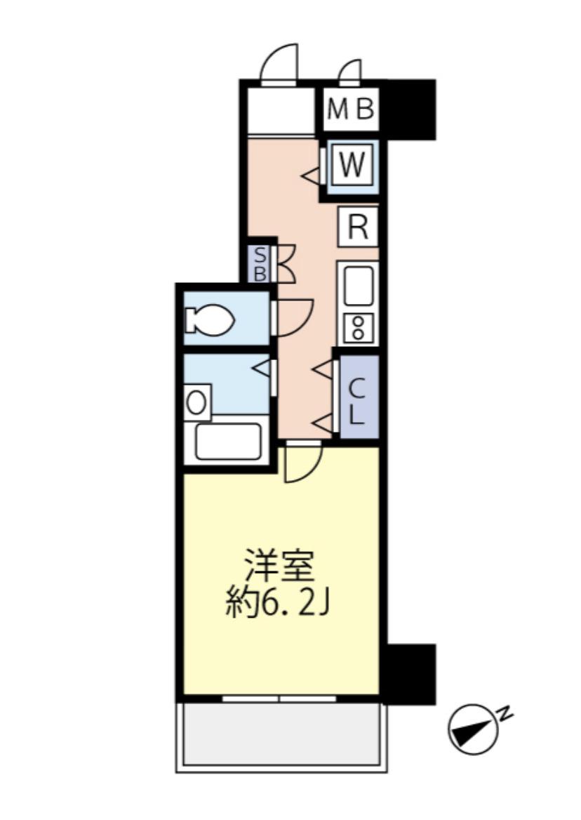 グランヴァン東中野III(1K/3階)の間取り写真