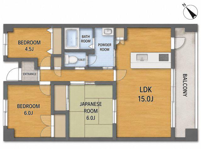 レジデンス大町西館(3LDK/2階)の間取り写真