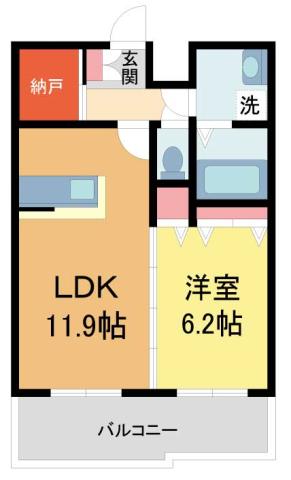 フェリシテ(1LDK/3階)の間取り写真
