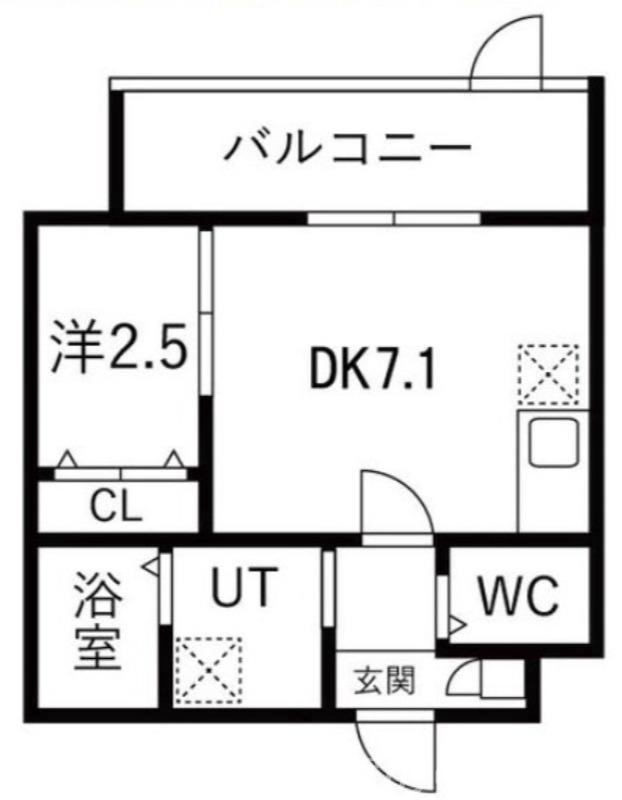 シーエムシス(1DK/2階)の間取り写真