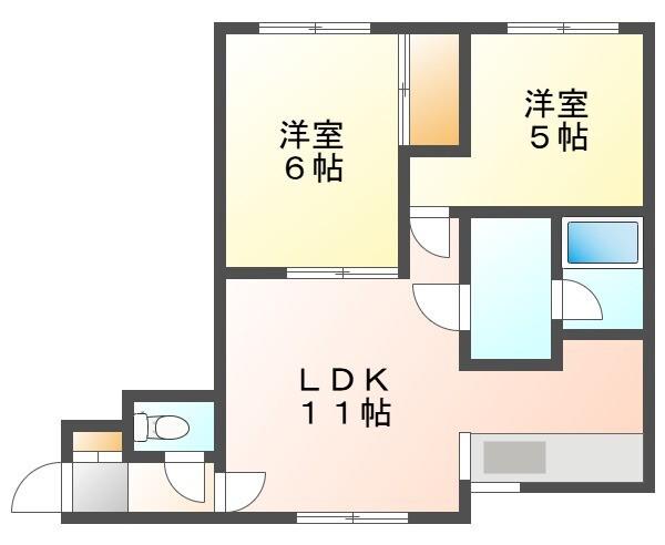 エポーズ02(2LDK/2階)の間取り写真