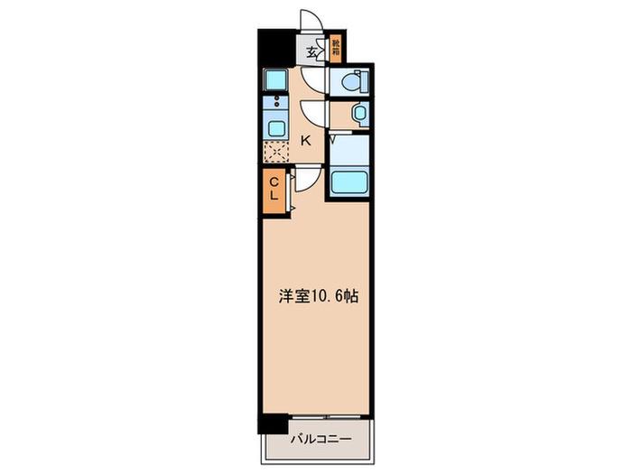 アール京都グレイス(1K/4階)の間取り写真