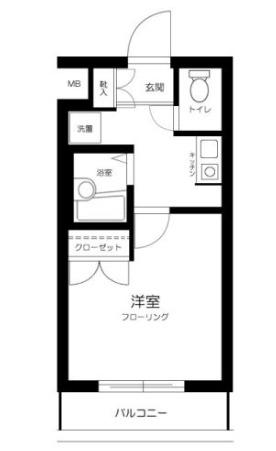 ヴェルト池袋(1K/11階)の間取り写真