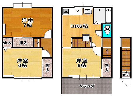 ショッピ宗岡(3DK/2階)の間取り写真