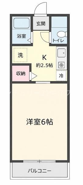 シティハイム六会壱番館(1K/1階)の間取り写真