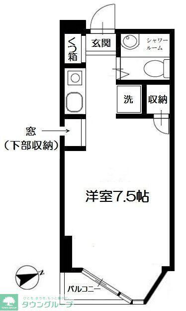 コーポアルプ(ワンルーム/3階)の間取り写真