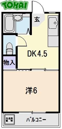 メゾン桜(1DK/1階)の間取り写真
