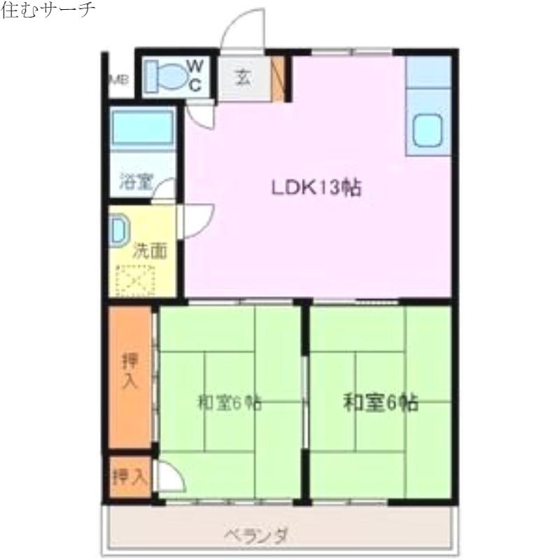 コーポ小池(2LDK/2階)の間取り写真