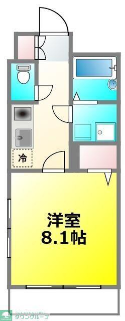 ハイツけやき六番館(1K/1階)の間取り写真