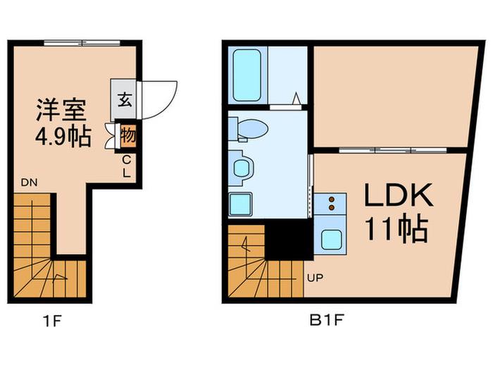 MA PLACE 白金(1LDK/B1階)の間取り写真