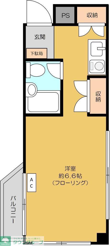 メゾン所沢(ワンルーム/2階)の間取り写真