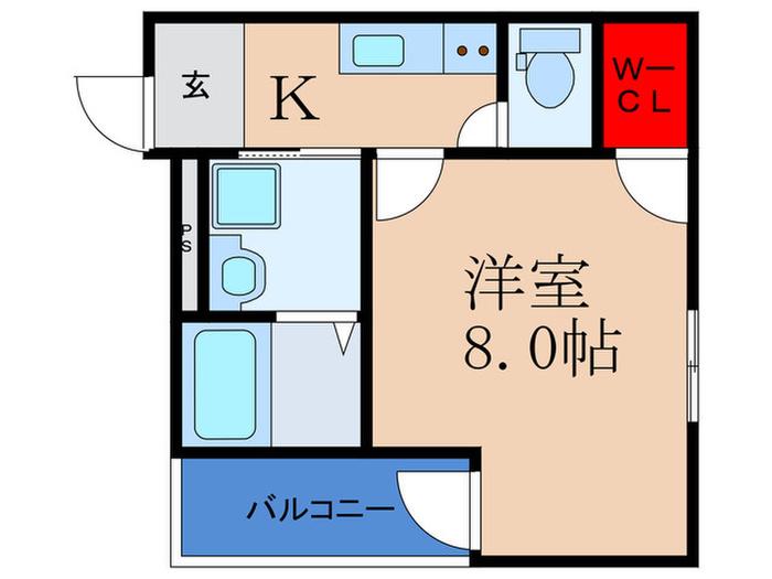 LE COEUR下新庄(1K/2階)の間取り写真