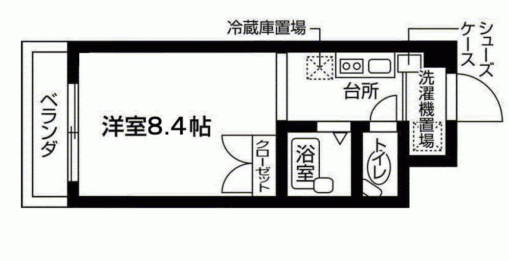 ハイム下北沢(ワンルーム/2階)の間取り写真