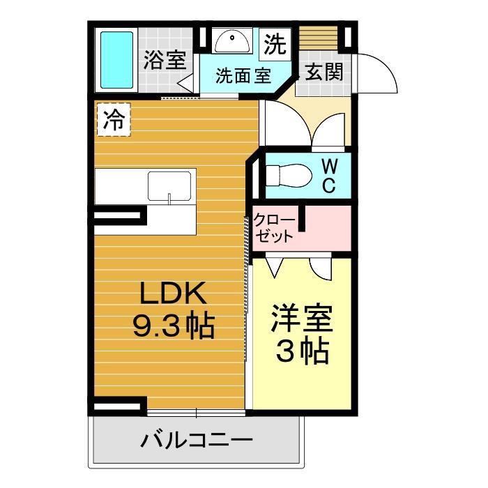レジデンス健光(1LDK/3階)の間取り写真