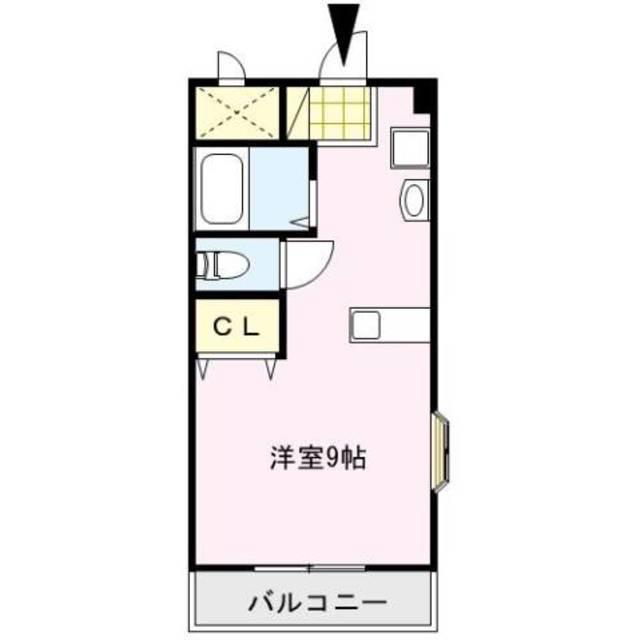 ピュアハウス(ワンルーム/1階)の間取り写真