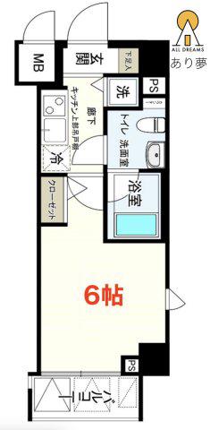 LEA横濱東口弐番館(1K/2階)の間取り写真