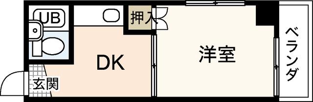 メゾン昭和町(1DK/5階)の間取り写真