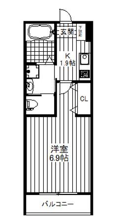ルミエールM永福(1K/2階)の間取り写真