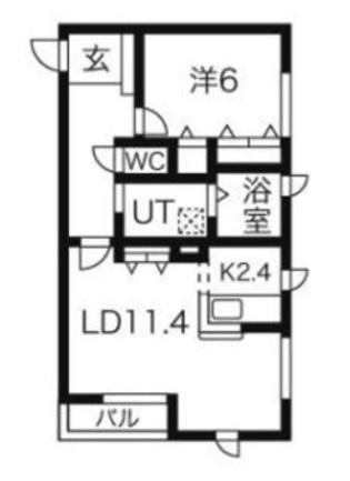 プランドール1(1LDK/1階)の間取り写真